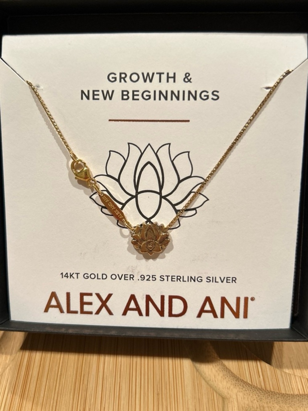 Alex and Ani Gold Lotus Charm Necklace